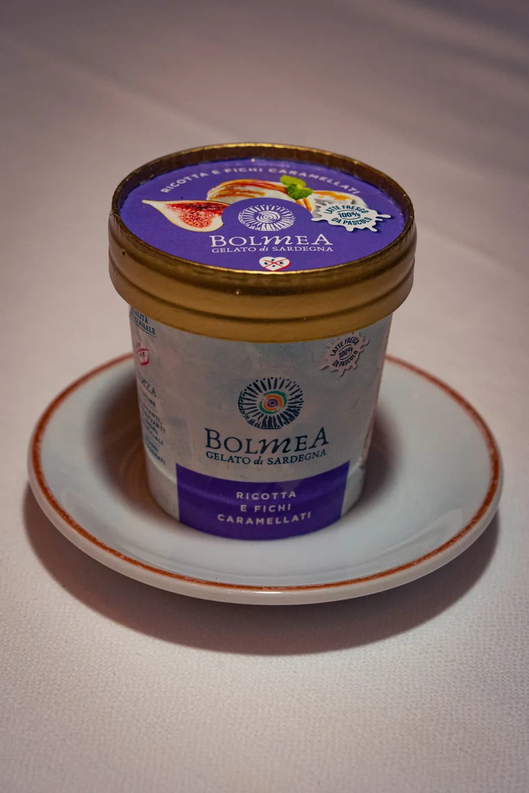 Gelato ricotta e fichi caramellati